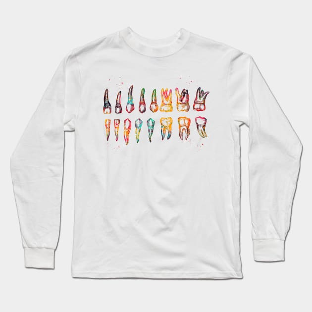 Teeth Diagram Long Sleeve T-Shirt by erzebeth